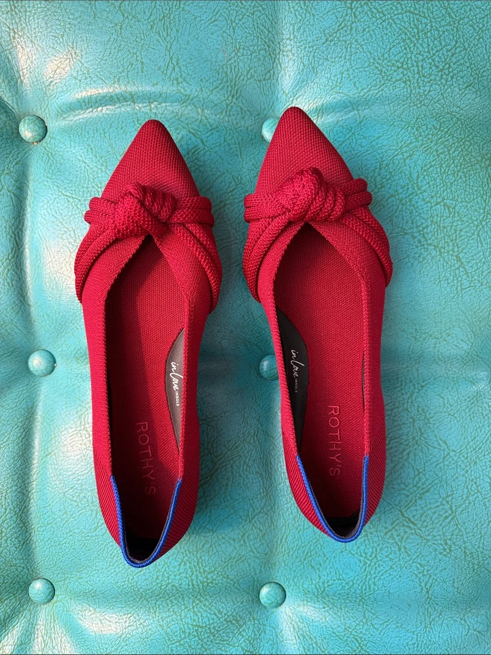 3 pair Rothy’s red and black knot points+ Desert Cat leopard flat washable 8.5